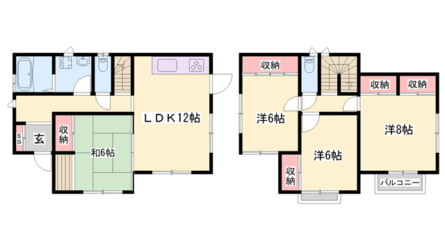 網干区浜田貸戸建の間取り