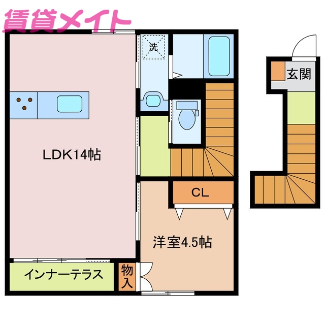 鈴鹿市西条のアパートの間取り