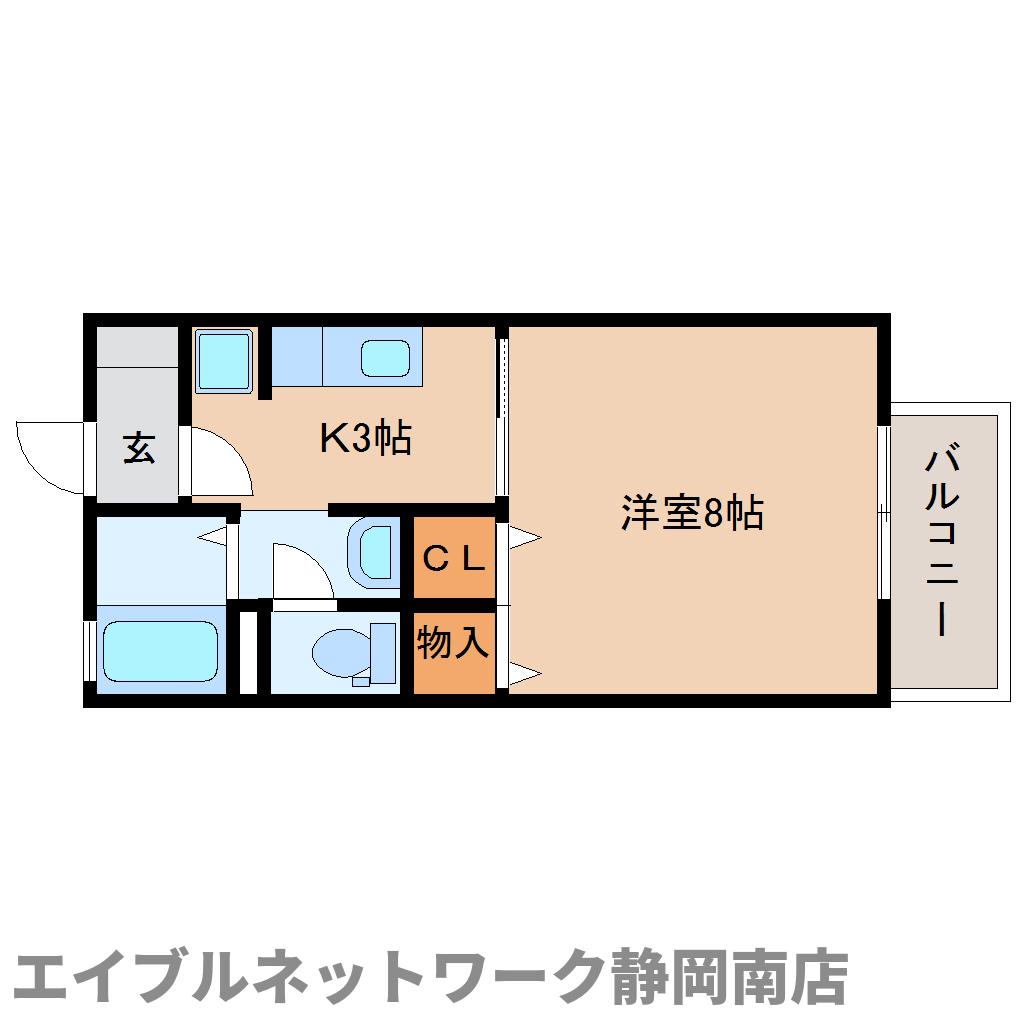 焼津市東小川のアパートの間取り