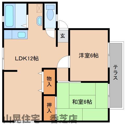 葛城市當麻のアパートの間取り