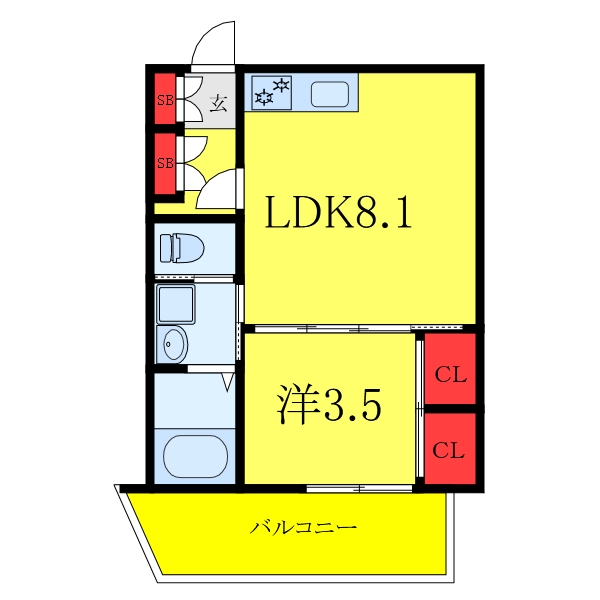 北区十条仲原のマンションの間取り