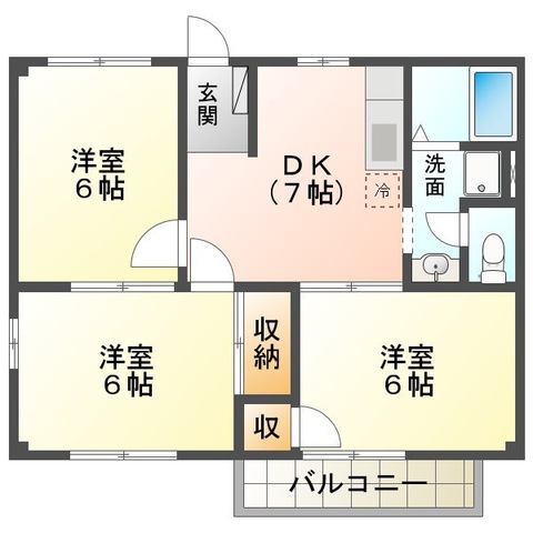 メゾンシティコート　Ａ棟の間取り