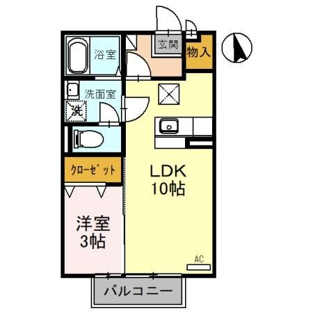 敦賀市公文名のアパートの間取り