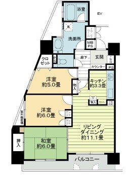 名古屋市守山区大牧町のマンションの間取り