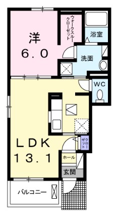 岡山市南区藤田のアパートの間取り