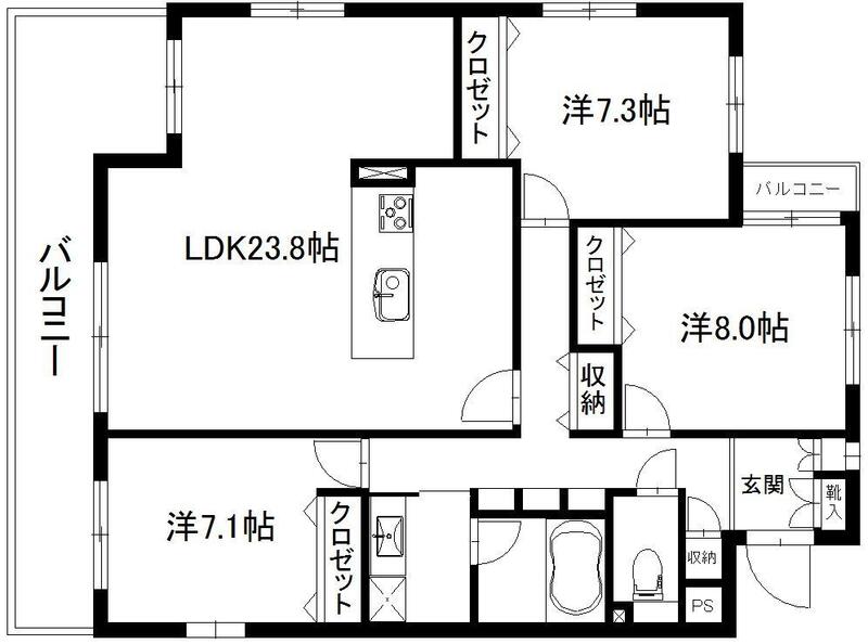 浜松市中央区山手町のマンションの間取り