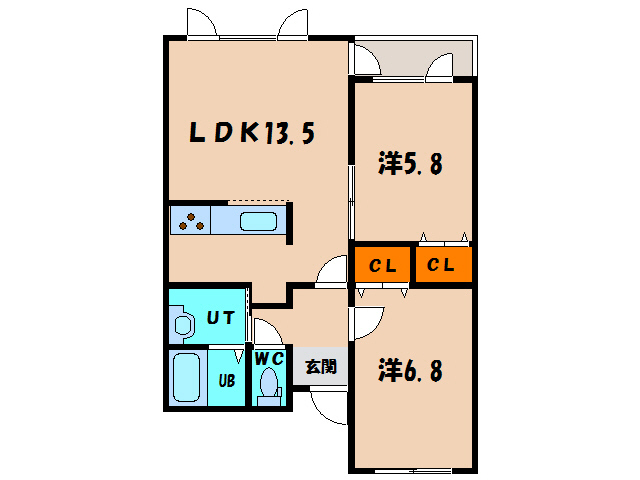 亀田郡七飯町本町のアパートの間取り