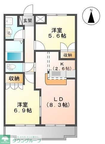 久喜市伊坂中央のアパートの間取り