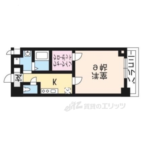 京都市右京区太秦下刑部町のマンションの間取り