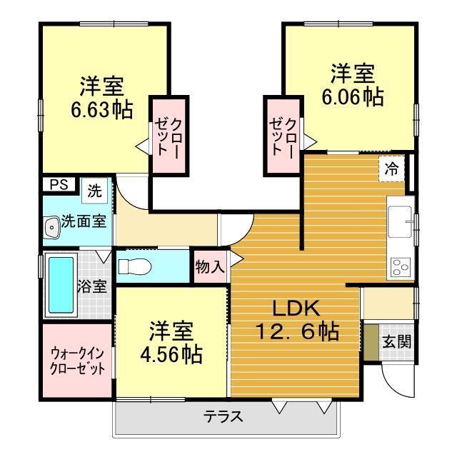 下関市汐入町のアパートの間取り