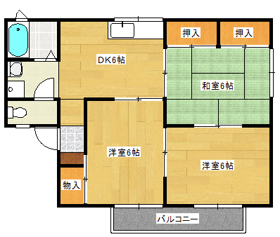 広島市西区庚午中のアパートの間取り