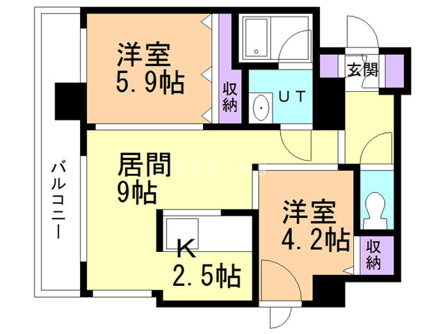 札幌市中央区南四条東のマンションの間取り