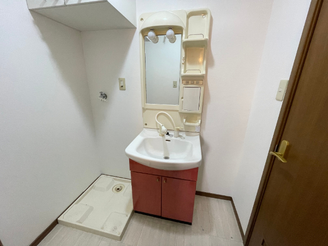 洗面設備　洗面と洗濯機置場