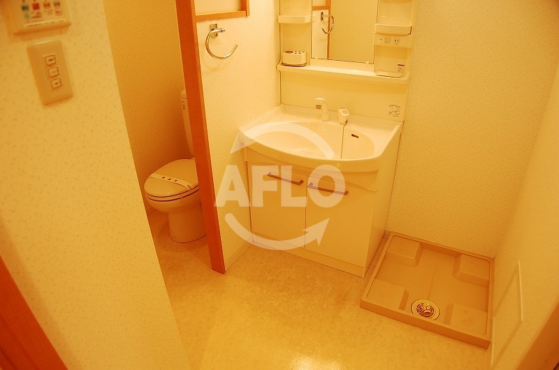 洗面設備　ルーセントオーデン難波　広々洗面所