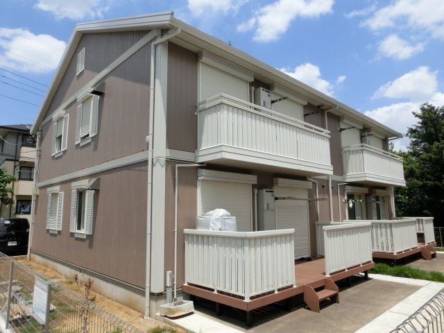 建物外観　１フロア２世帯のみで全世帯角部屋のアパートです。