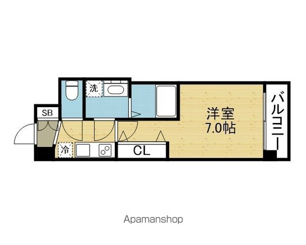 地下鉄長堀鶴見緑地線 玉造駅 徒歩5分 11階建 築2年の間取り写真