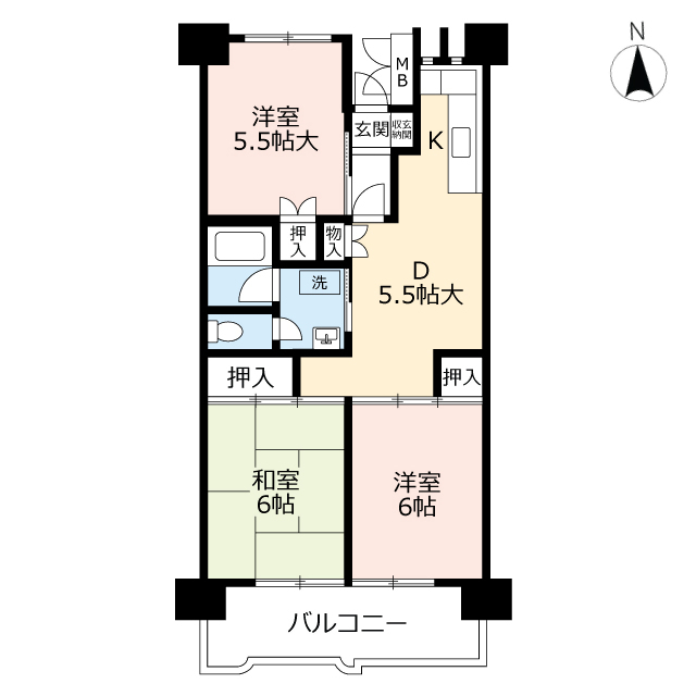 UR金田一丁目第2の間取り写真