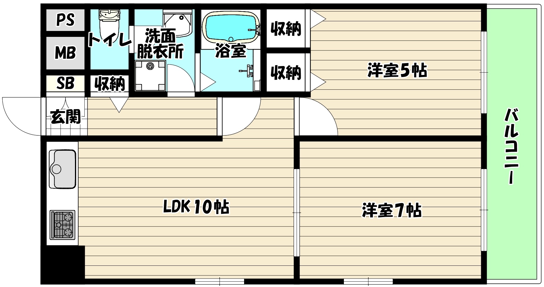 阪急京都線 南方駅 徒歩6分 9階建 築30年の間取り写真