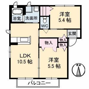 シャーメゾンスリーズA棟の間取り