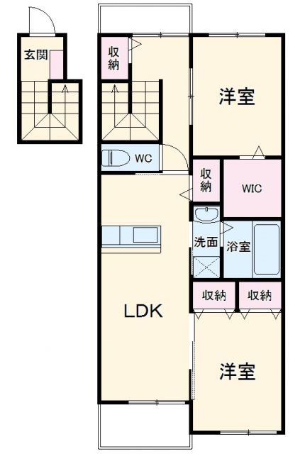 名古屋市守山区川北町のアパートの間取り