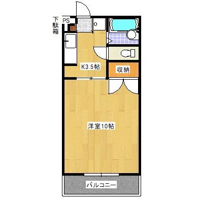 下関市三河町のアパートの間取り