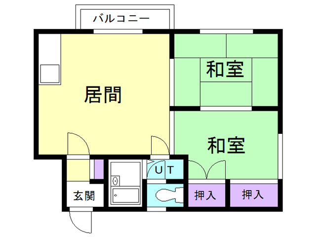 函館市人見町のアパートの間取り