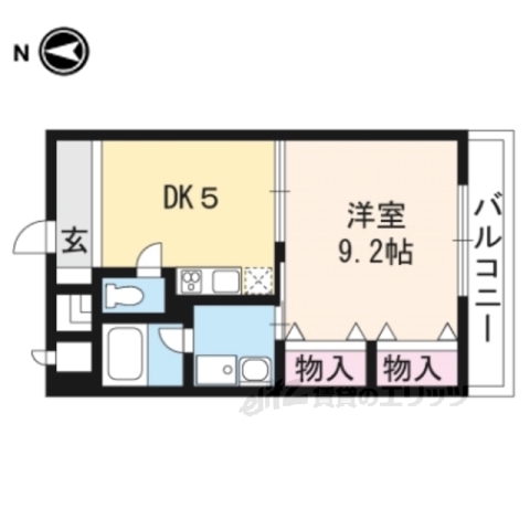 【京都市中京区梅忠町のマンションの間取り】