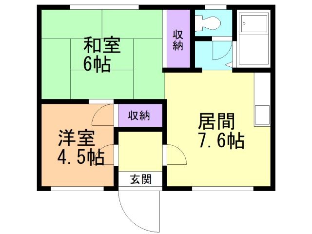 苫小牧市青雲町のアパートの間取り