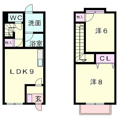 東近江市中小路町のアパートの間取り