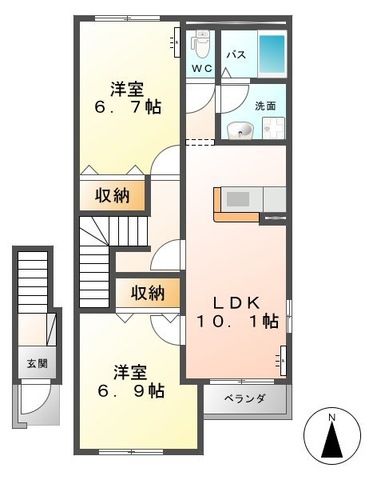 群馬県伊勢崎市境伊与久（アパート）の賃貸物件の間取り