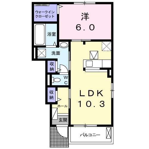 小松島市赤石町のアパートの間取り