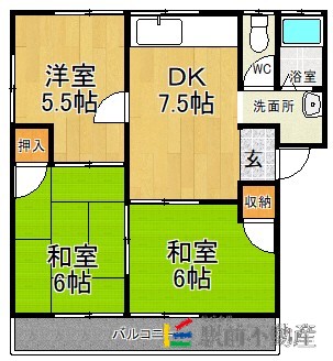 朝倉郡筑前町依井のアパートの間取り