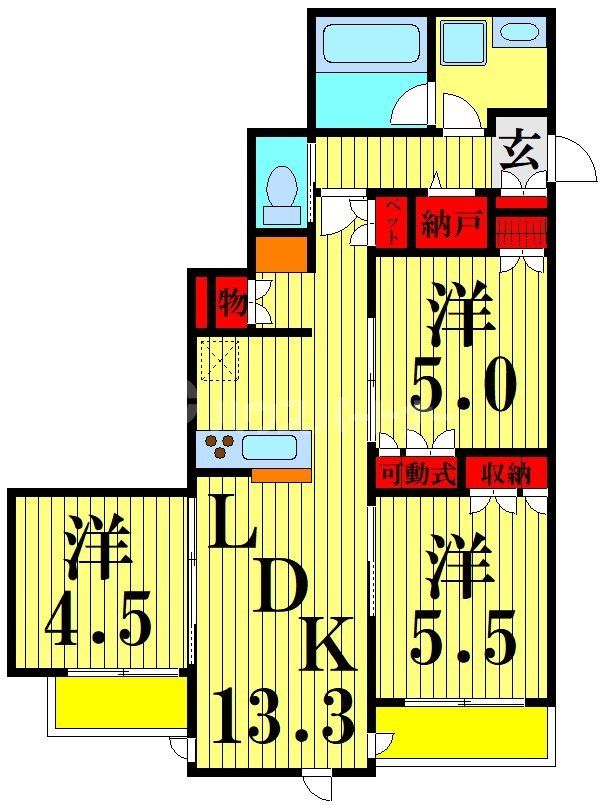 足立区西新井栄町のマンションの間取り