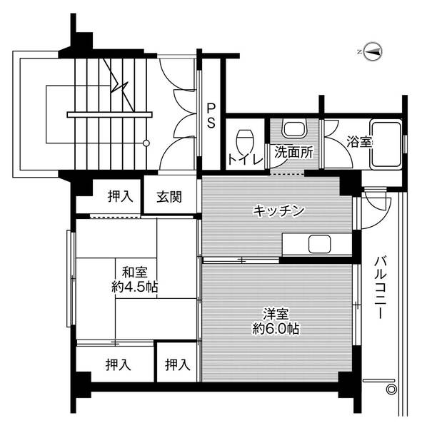 ビレッジハウス関ヶ丘第二3号棟の間取り