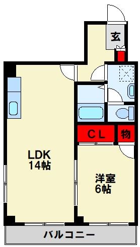 北九州市八幡西区東鳴水のマンションの間取り