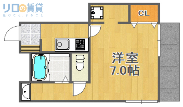 宝塚市清荒神のアパートの間取り