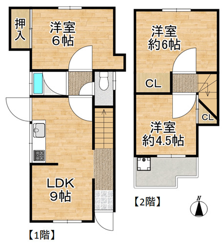 南大伴町 戸建の間取り