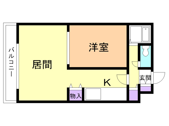 苫小牧市新中野町のマンションの間取り