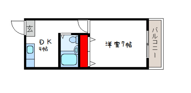 八尾市大竹のアパートの間取り