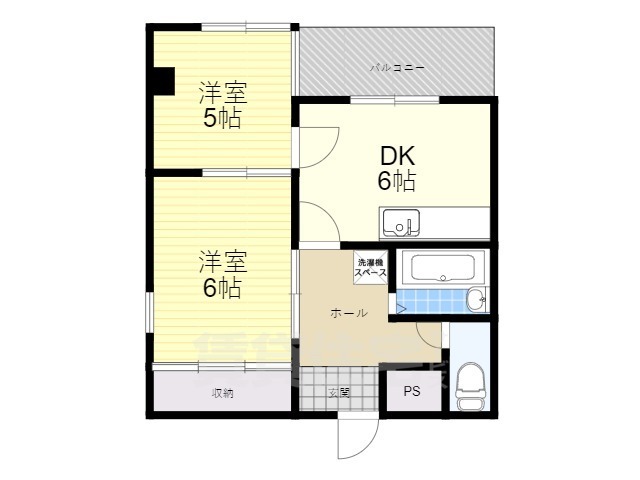 京都市伏見区石田森東町のマンションの間取り