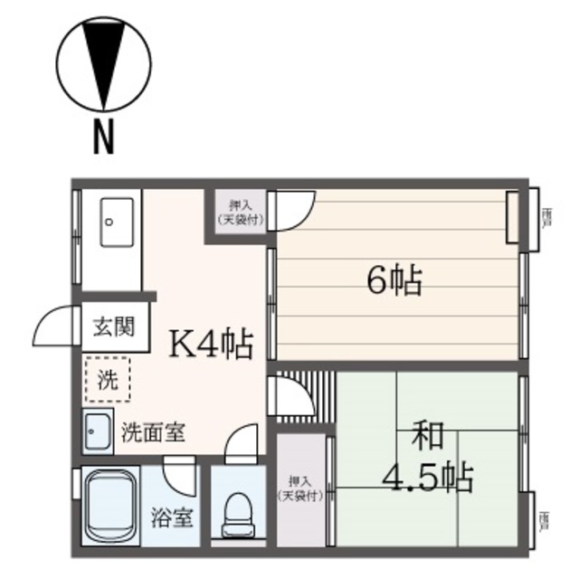 横浜市旭区鶴ケ峰本町のアパートの間取り