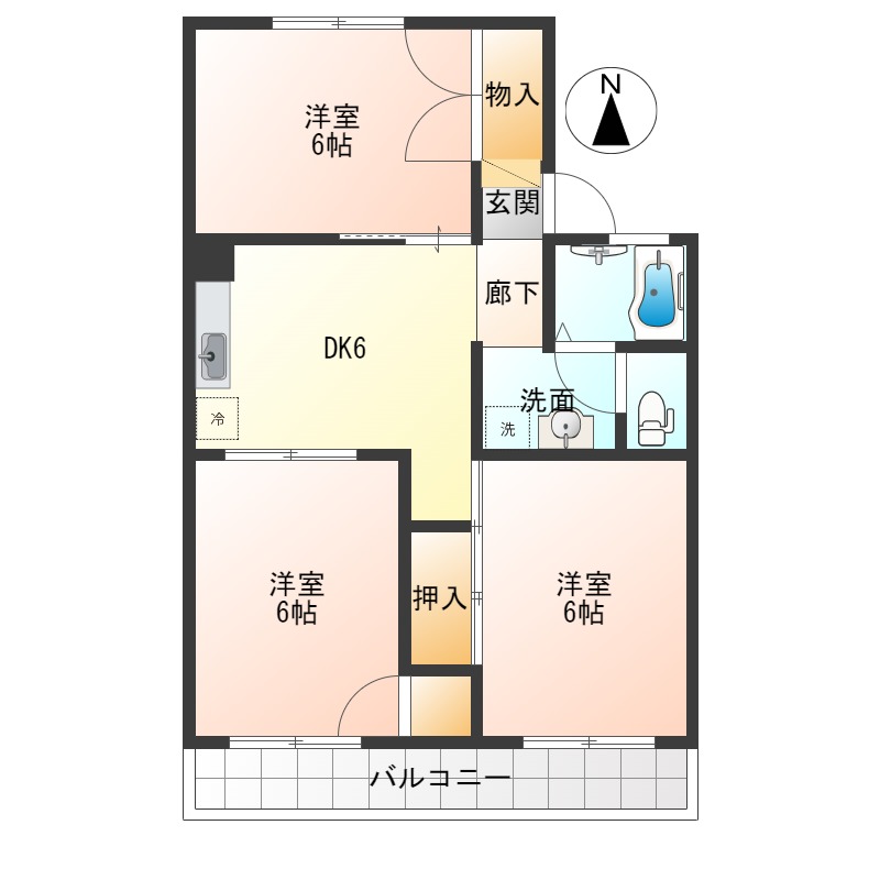 ドミール下石田の間取り