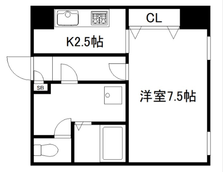 京都市下京区清水町のマンションの間取り