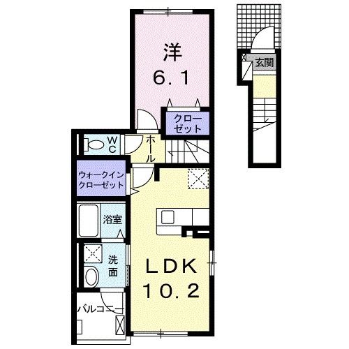 大竹市黒川のアパートの間取り