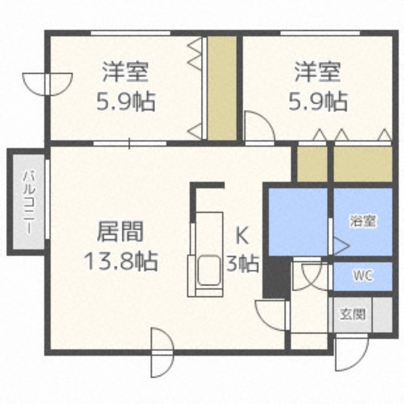 アビタ平岸６－９の間取り