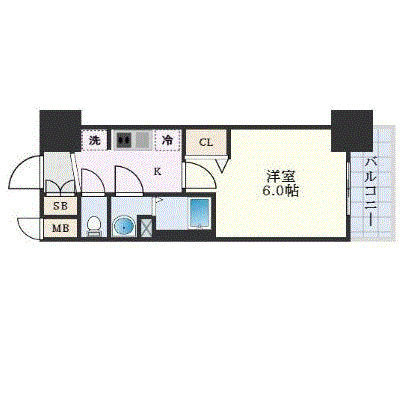 プレサンス長堀通グレイタスの間取り