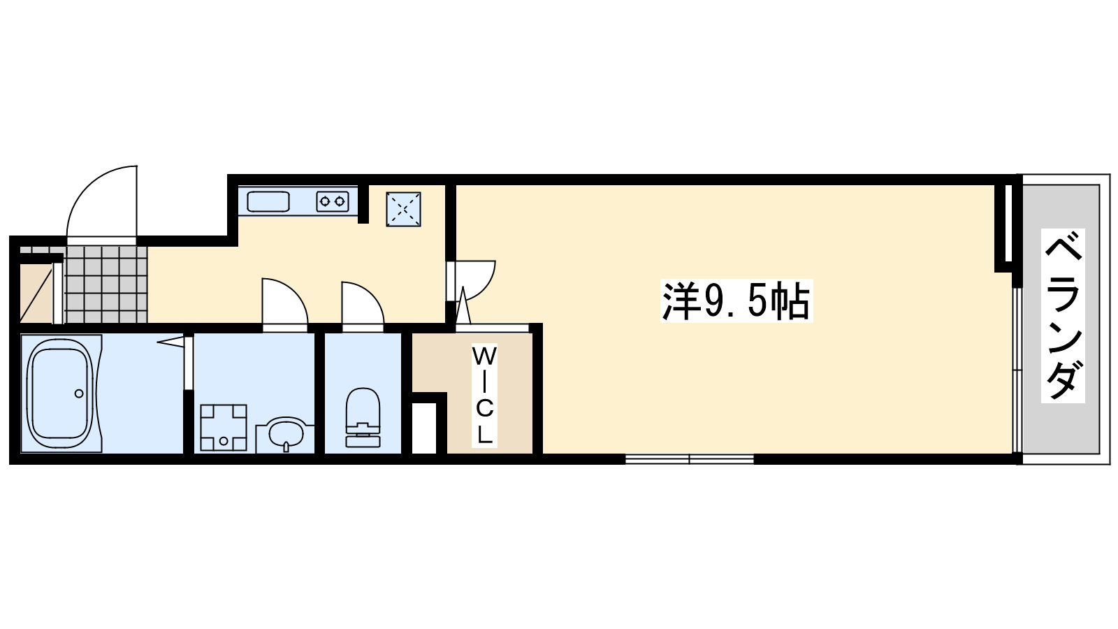 泉佐野市高松東のアパートの間取り