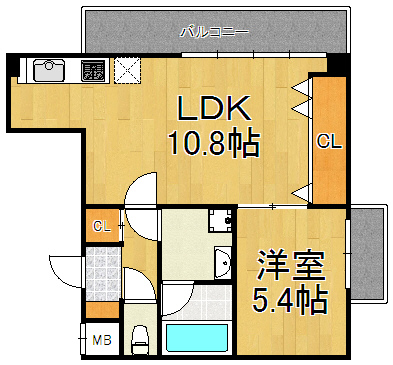 西宮市弓場町のマンションの間取り