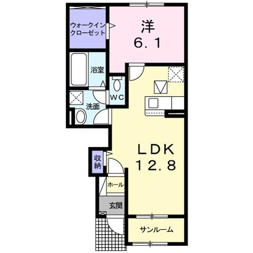 洲本市金屋のアパートの間取り