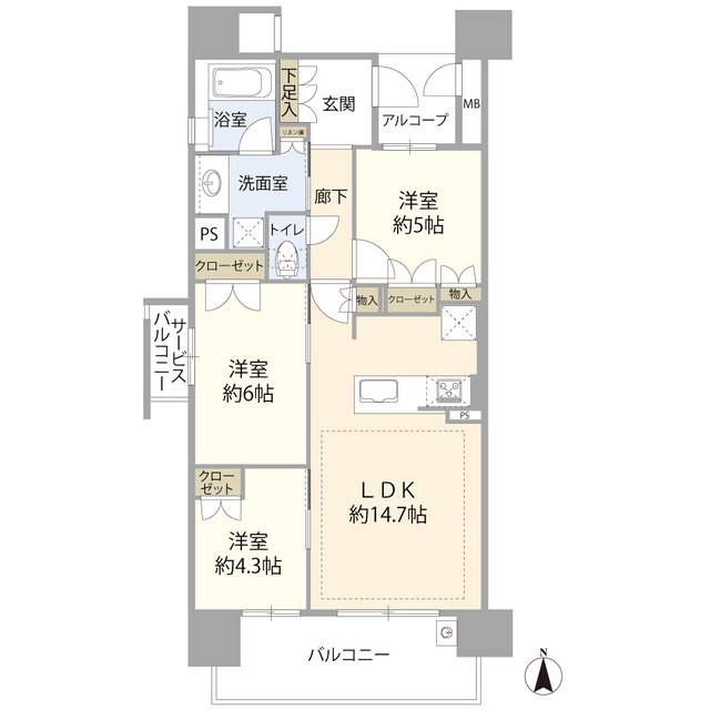 サンクレーア岩倉（０６００７５）の間取り